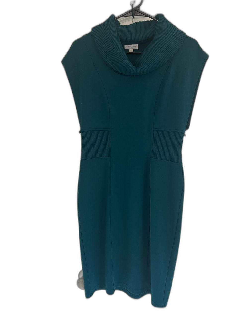 A Pea in the Pod Maternity Redefined Teal Cowl Neck Knit Dress Small